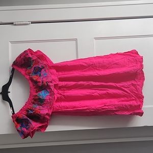 A pink floral top dress